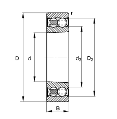{(dio)S 2206-K-2RS-TVH-C3, (j) DIN 630 (bio)(zhn)Ҫߴ, FF 1:12ɂ(c)ܷ